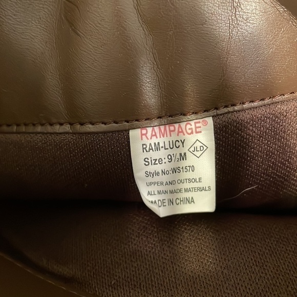 Rampage women’s boots 9.5 brown knee Lucy fashion neutral wedge almond toe - Picture 7 of 9